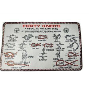Forty Knots Visual Aid For Knot Tying Card Official Boy Scouts Of America Durabl